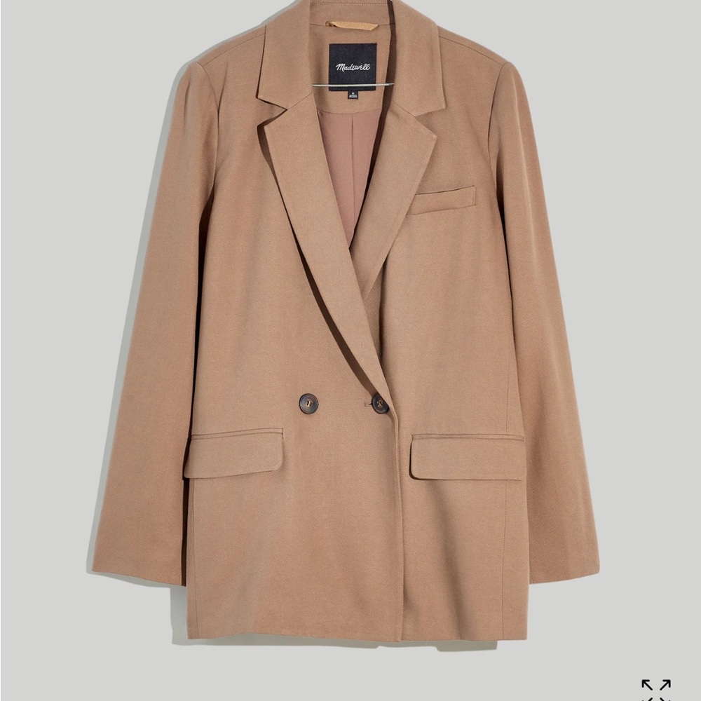Madewell Drapeweave Caldwell Double-Breasted Blazer castle rock color size L
